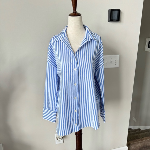 Zara Basic Strip Le Button Down - Wrinkle Resistant - Picture 3 of 8